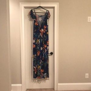 Tropical Print Maxi Dress- plus